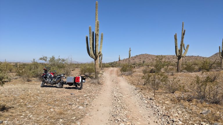 The Pasq ADV1 Single-wheel Adventure Motorcycle Trailer on Dirt Roads